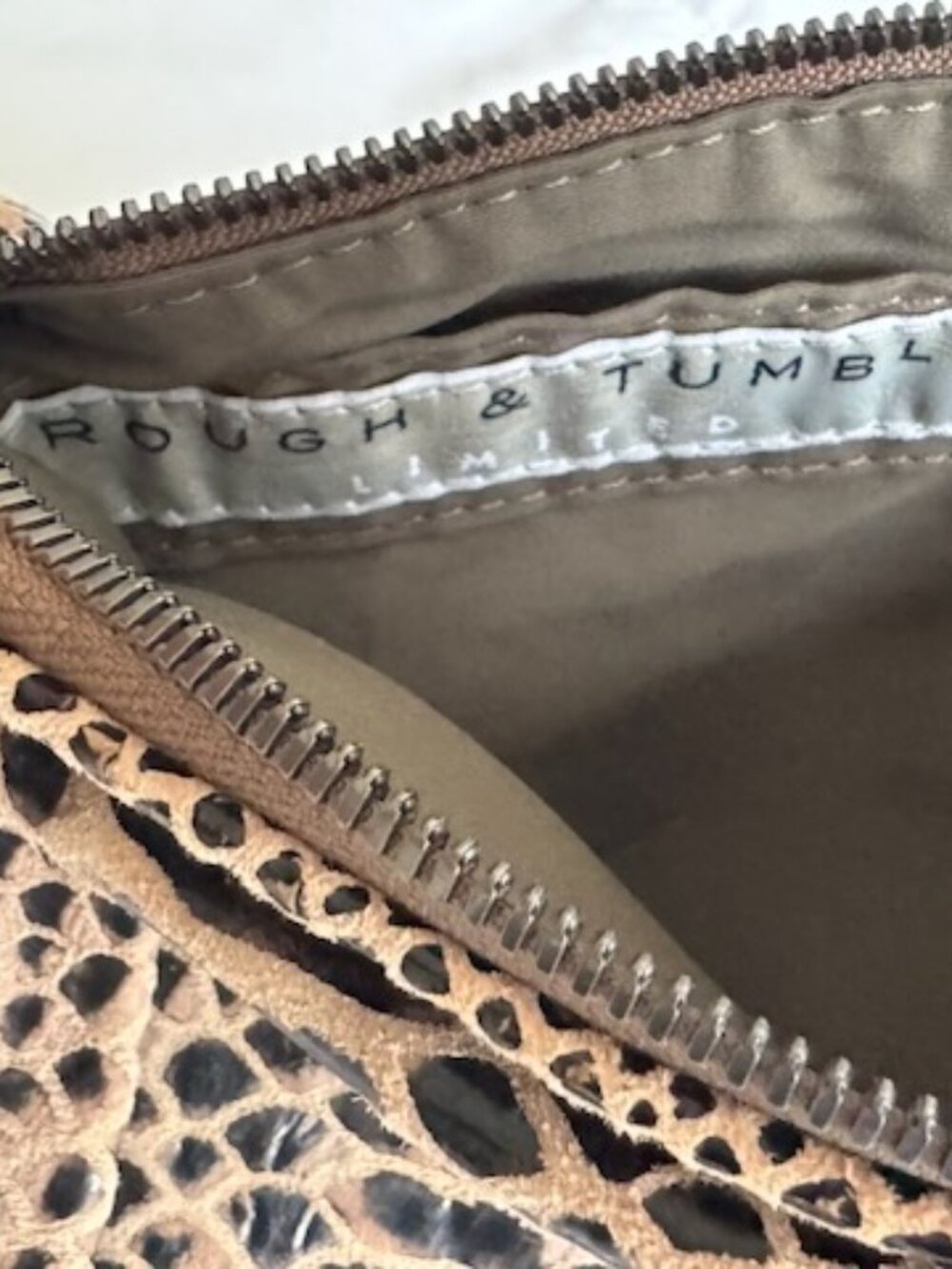 Rough & Tuble Large Marsden in Brown Destroyed Soft Snake Leather, Black Strap - Picture 6 of 10